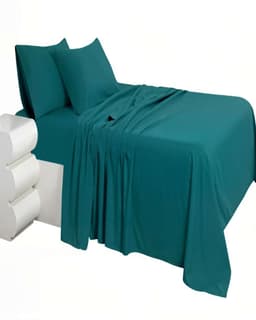 JUEGO DE SABANA 200 HILOS 2 PLAZAS COLOR VERDE
