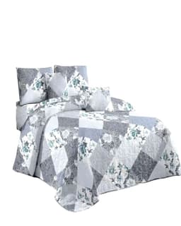 CUBRECAMA QUILT DE VERANO PLAZA Y MEDIA GRIS 03
