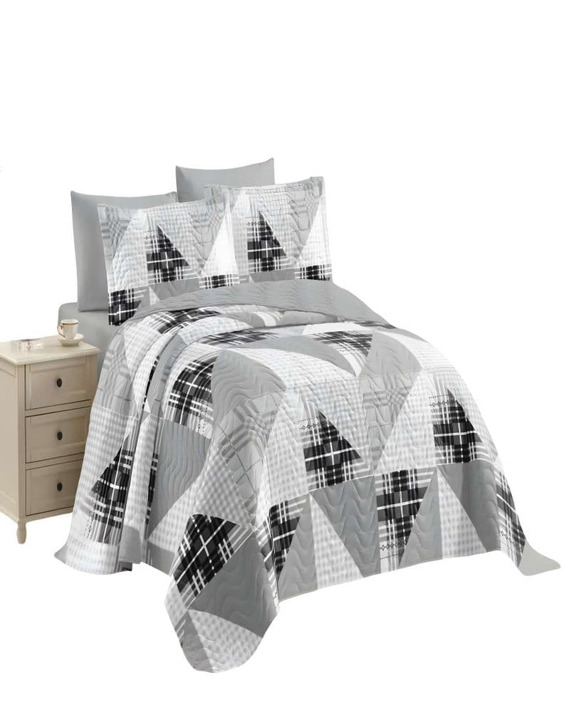 CUBRECAMA QUILT DE VERANO PLAZA Y MEDIA GRIS 02