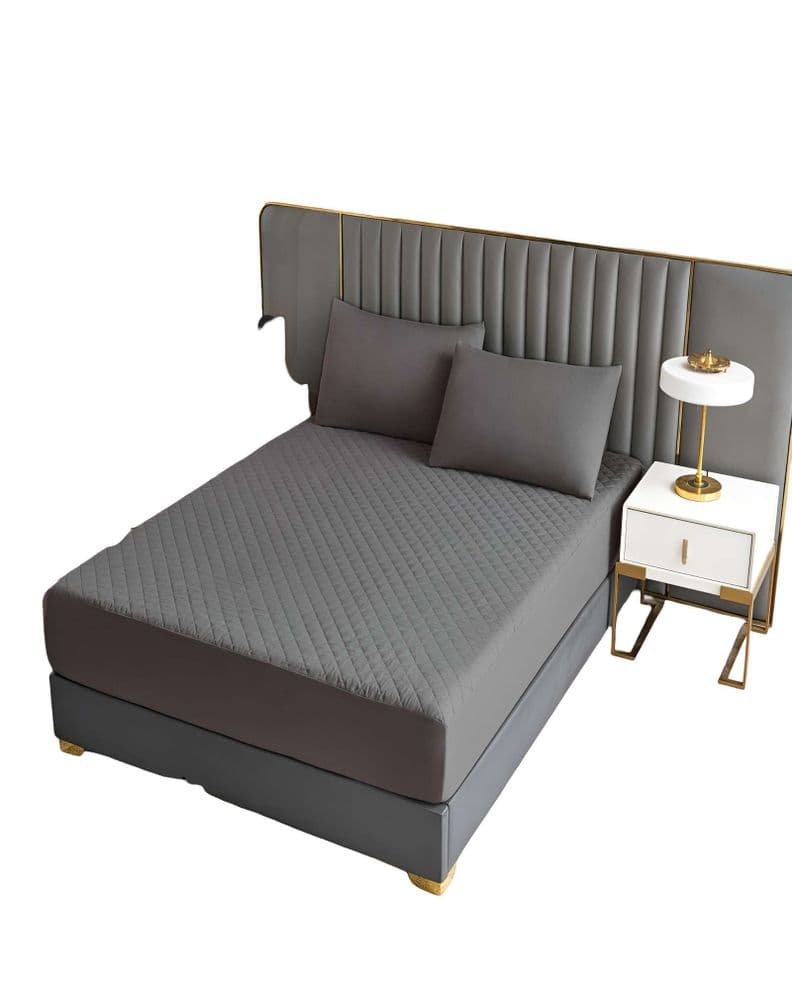 CUBRECOLCHON IMPERMEABLE PLAZA Y MEDIA GRIS OSCURO