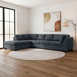 Sofa Seccional Londres 6 Cuerpos Chenille Marengo Izquierdo Resortes