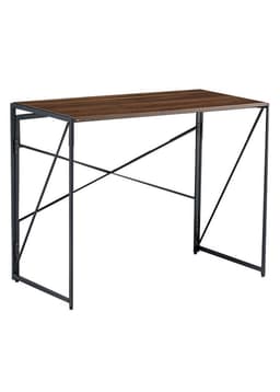 Mesa Escritorio Plegable de Metal y Madera Nogal 100x50x75 cm