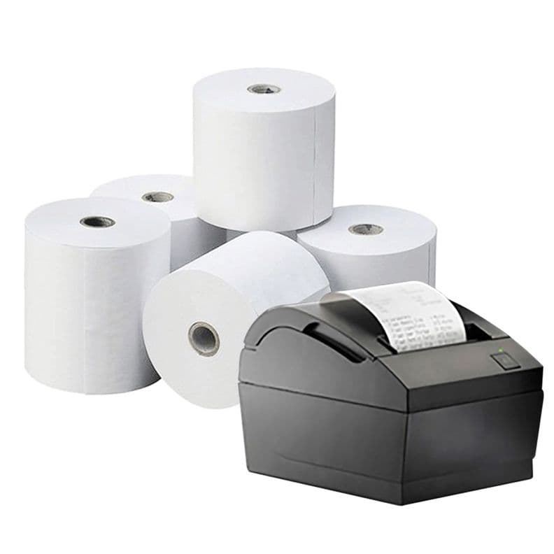Pack 5 Rollos Papel Termico de Impresion 80x80mm Blanco