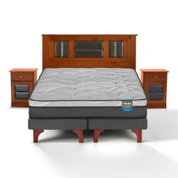 Cama Europea Dream Pocket 2 Plazas Box 150x200 + Set Lorraine Flex Grafito