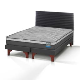 Cama Europea Dream Pocket King 180x200 + Respaldo Modern Flex Grafito