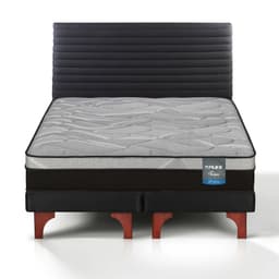 Cama Europea Dream Pro King 180x200 + Respaldo Modern Flex Negro