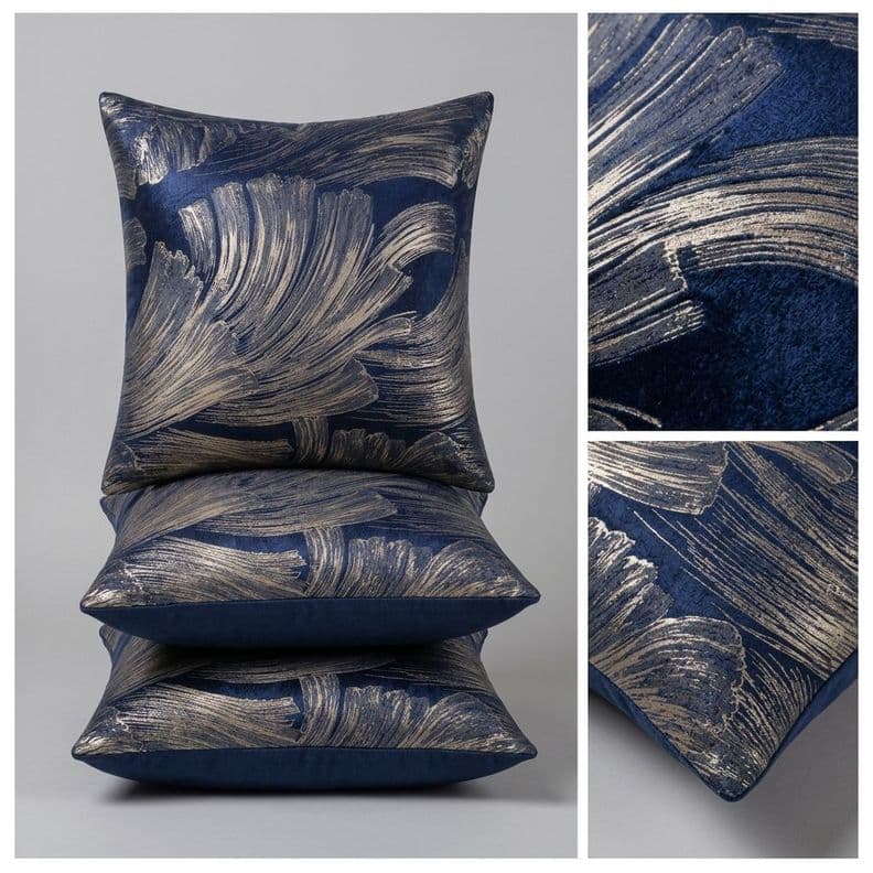 Set 3 fundas Satinada Azul - Textura Ondulada 691 Calidad Premium
