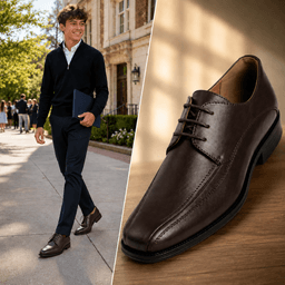 Zapato Formal Juvenil Armonia 3216 Color Cafe con Cordon 37
