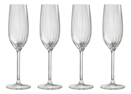 SET 4 COPAS FLAUTA PLISSE 210 ML Transparente