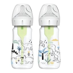 Pack 2 Mamaderas Anticolico Boca Ancha 270ml Dinosaurios Dr Brown's