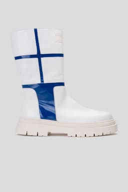 Bota Cuero Reah Blanco Azul Landazuri 40