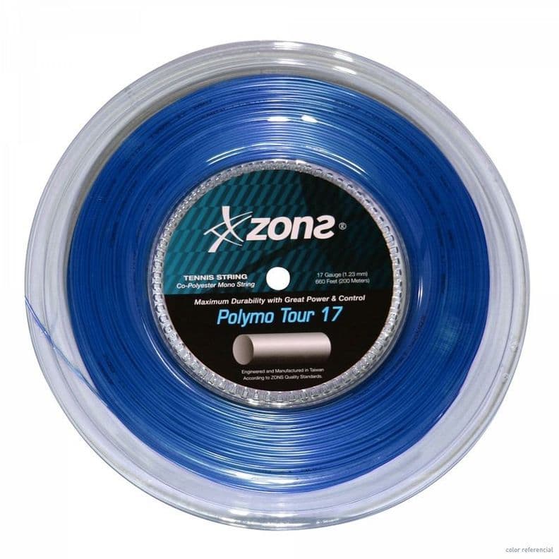 CUERDA DE TENIS ZONS POLYMO TOUR 17L/1.23MM DARK BLUE 200 MT Azul