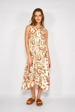 Vestido Largo Camisero Soledad Camel Cafe XL