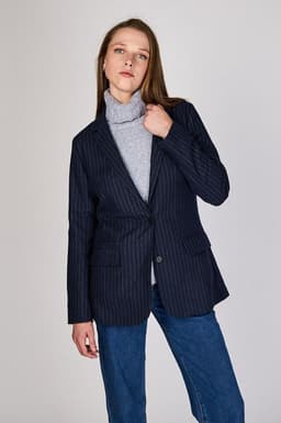 Blazer Listado Mia Azul Marino Eclipse M