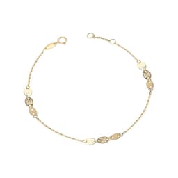 Pulsera de Oro 18kt Tres Ovalados Amarillo 18