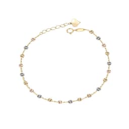 Pulsera de Oro 18kt Bolitas en Tricolor Amarillo 19