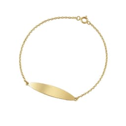 Pulsera Oro 18kt Placa Ovalada Amarillo 21
