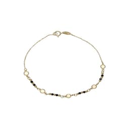 Pulsera de Oro 18kt Bolitas Onix Amarillo 19