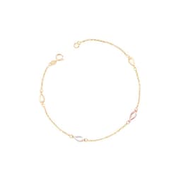Pulsera de Oro 18kt Gotas Tricolor Amarillo 19