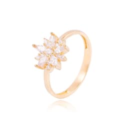 Anillo de Oro 18kt Roseton Circon Amarillo 14
