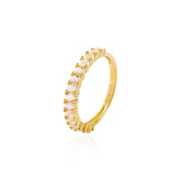 Anillo Compromiso de Oro 18Kt Medio Cintillo Circon 2mm Amarillo 16