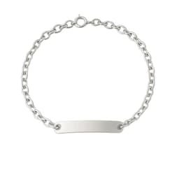 Pulsera Oro 18kt Placa Clasica Blanco 16