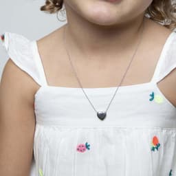 Collar de corazon liso de plata 925 nina Plateado 40
