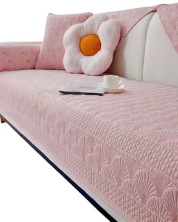 JUEGO DE 5 FUNDAS PARA SOFA CON DISENO DE OSTRA ROSA Rosado