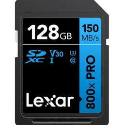 Tarjeta de memoria Lexar SD 128GB 800x PRO 150mb V30 HP SDXC UHSI