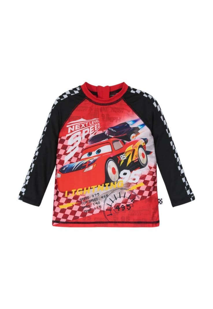 Polera Bebe Nino UV 50 Manga Larga Disney Cars Rojo 9 A 12 Meses