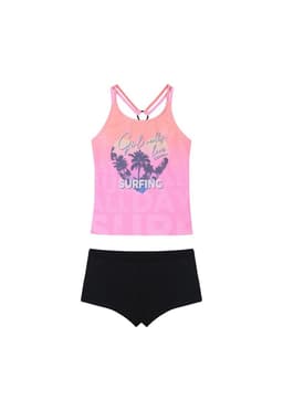 Traje de Bano Nina Teens Tankini UV50 Hot Pant H2O Wear Rosa Rosado 14