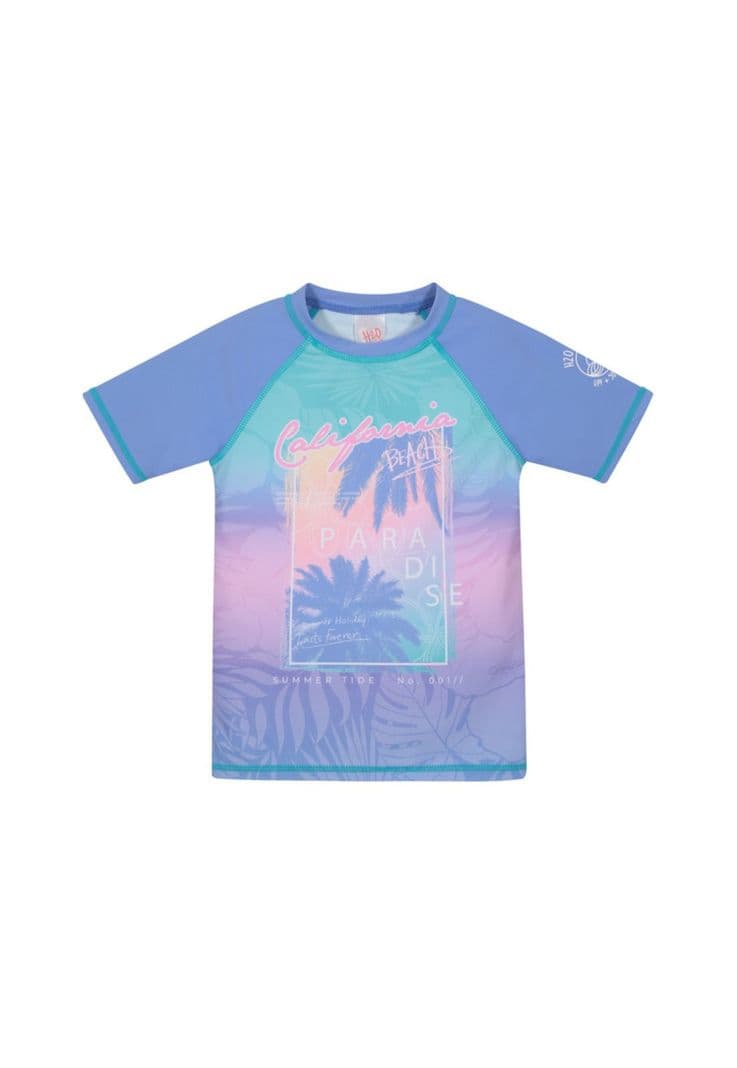 Traje de Bano Nina Polera UV50+ Manga Corta H2O Wear Morado 4