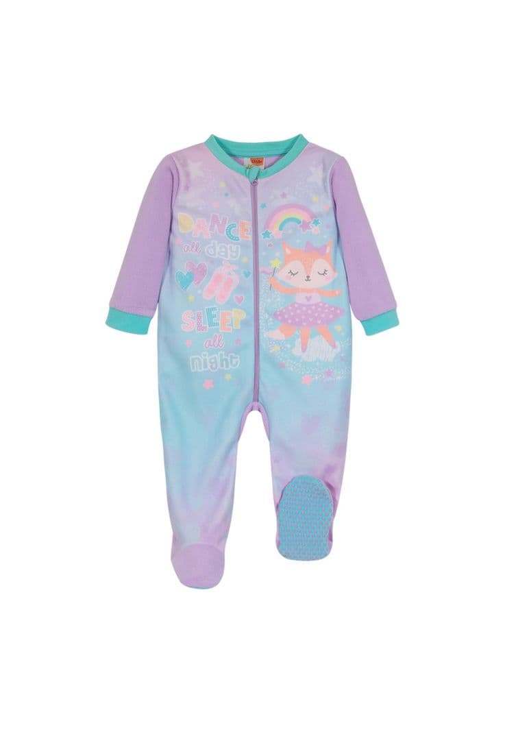 Pijama Bebe Nina Entero Polar Sustentable Lila H2O Wear 9 A 12 Meses