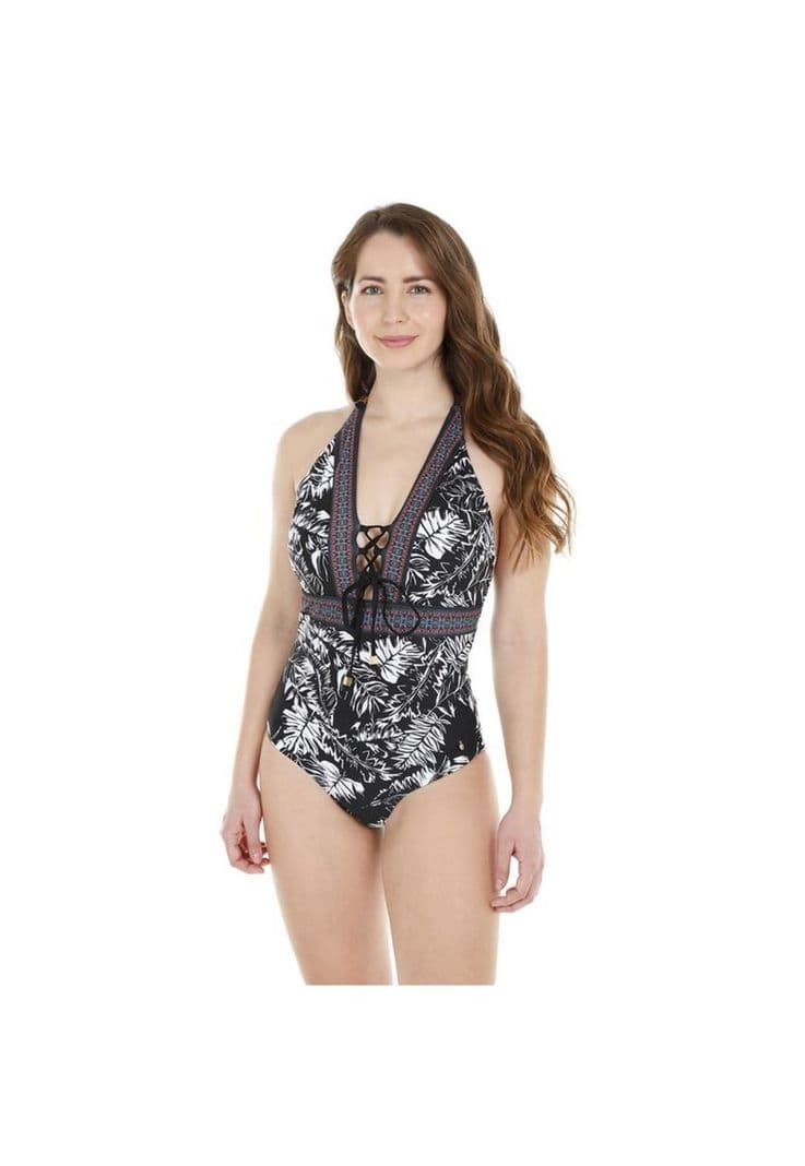Traje de Bano Entero Mujer H2O Wear Compose Negro Pizarra L