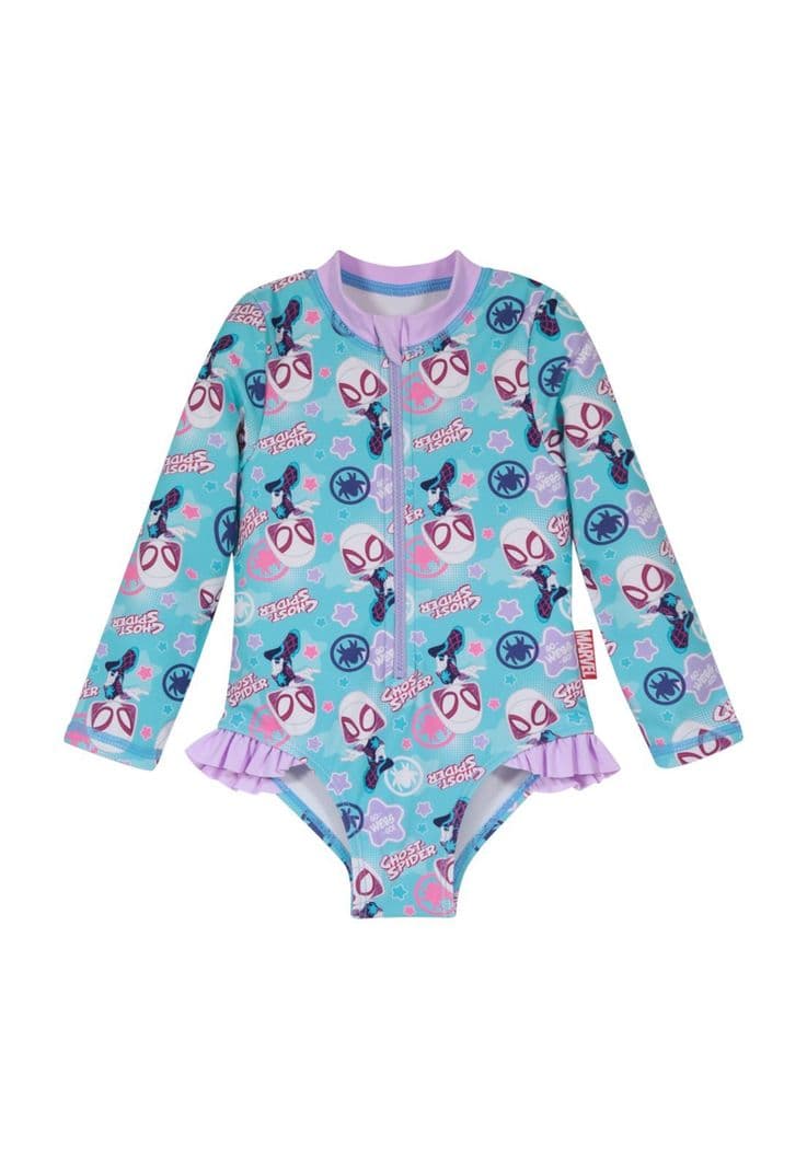 Traje de Bano Bebe Nina UV 50 Manga Larga Disney Celeste