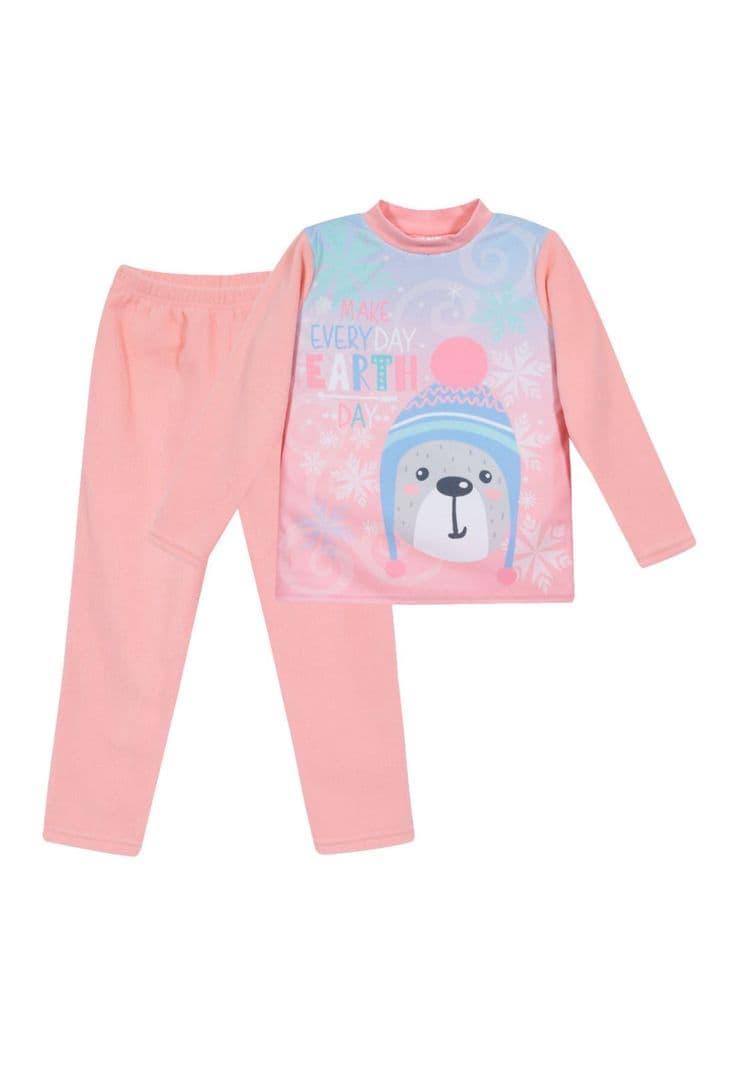 Pijama Nina Polar Sustentable H2O Wear Rosa Rosado 10