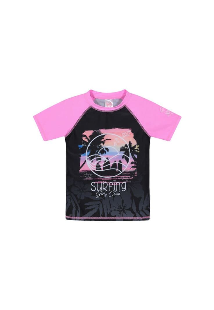 Traje de Bano Nina Polera UV50 M/Corta H2O Wear Fucsia 8