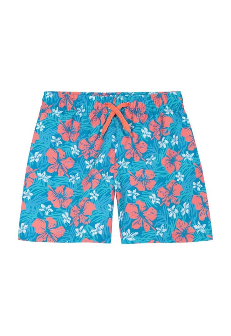Traje de Bano Short Nino H2O Wear Turquesa Estampado 10