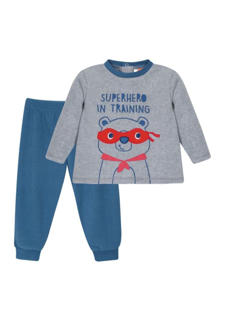 Bebe Pijama Superhero 2Pz H2O Wear Gris Polar 9 A 12 Meses