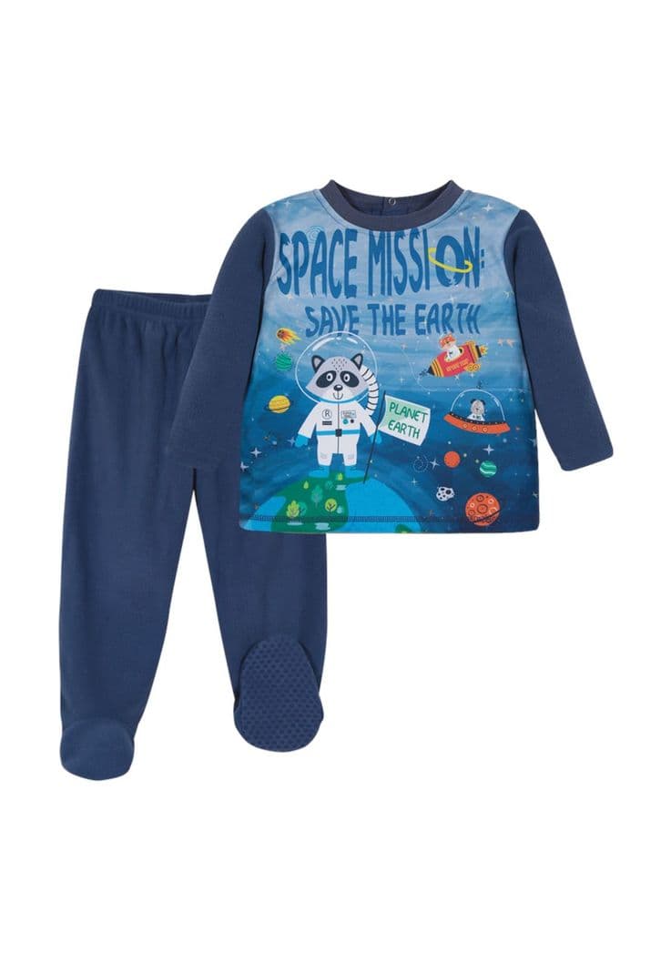 Bebe Pijama Polar Sustentable Azul 18 A 24 Meses