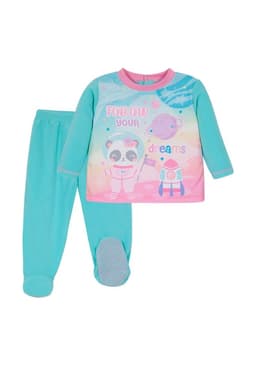 Pijama Bebe Nina Conjunto Polar Sustentable Turquesa H2O Wear 12 A 18 Meses