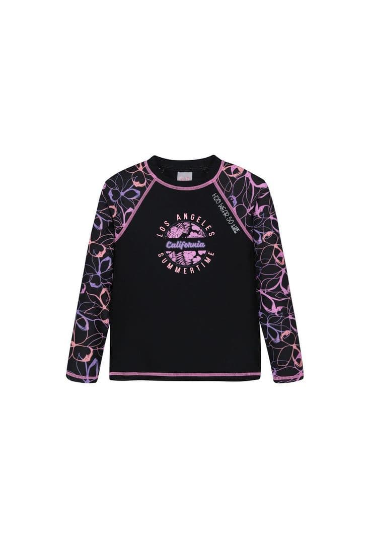 Traje de Bano Nina Polera UV50 M/Larga H2O Wear Negro 10