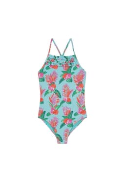 Traje de Bano Nina Entero UV30 Textura Celeste H2O Wear 6