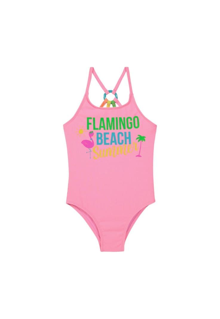 Nina Traje de Bano Textura H2O Wear UV+30 Rosado 4