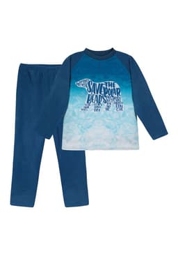 Pijama Nino Polar Sustentable H2O Wear Azul 10