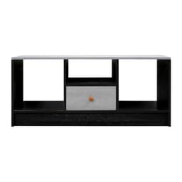 Rack TV Para TV Pequeno Hasta 43 90x30x40 Cm Con 1 Cajon Negro Gris Gris Oscuro