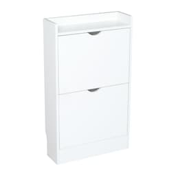 Zapatero Organizador 2 Puertas Abatibles Blanco 50x17x85 cm Moderno