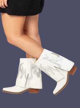 Bota Tessia Blanco Plata Exotica 38