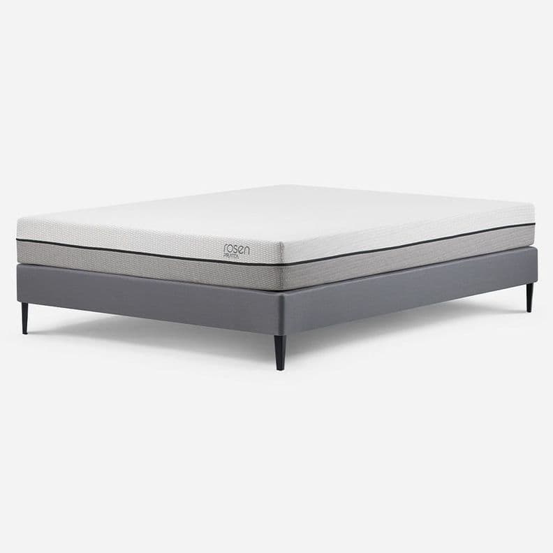 Cama Europea Pratta 2 Plazas Pata Acero 150 x 200 cm Gris