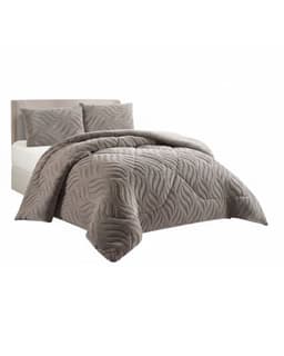 Cobertores elegantes de invierno texturizado con chiporro Relieve Hojas RB KING TF Gris